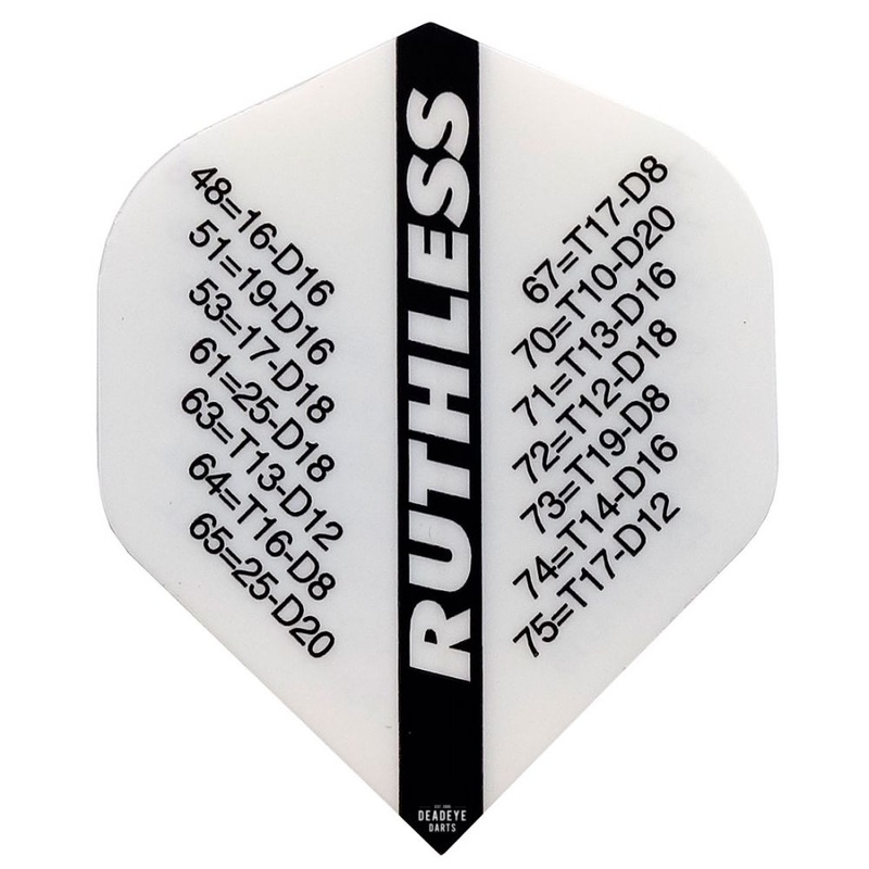 Ruthless Dart Flights Standard Out Chart White No2 Standard