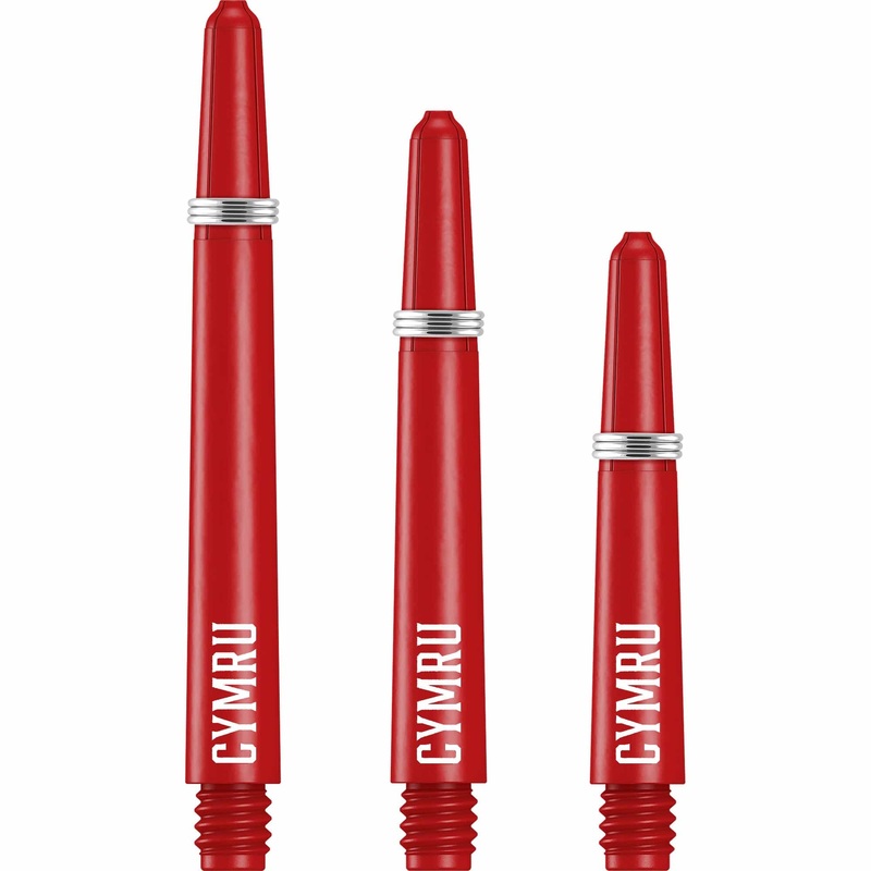 Wales FA – Nylon Shafts – Dart Stems with Springs – Welsh  Cymru – Red Short