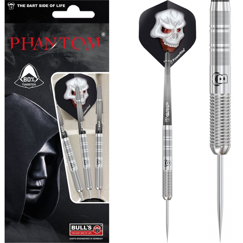 BULL’S Phantom PT1 Darts – Steel Tip – 80% Tungsten – Front Shark 21g