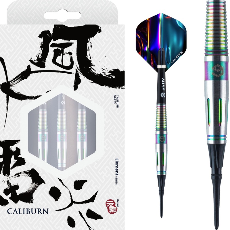 Caliburn Element Darts – Soft Tip – 90% Tungsten – Aqua – 17.5g