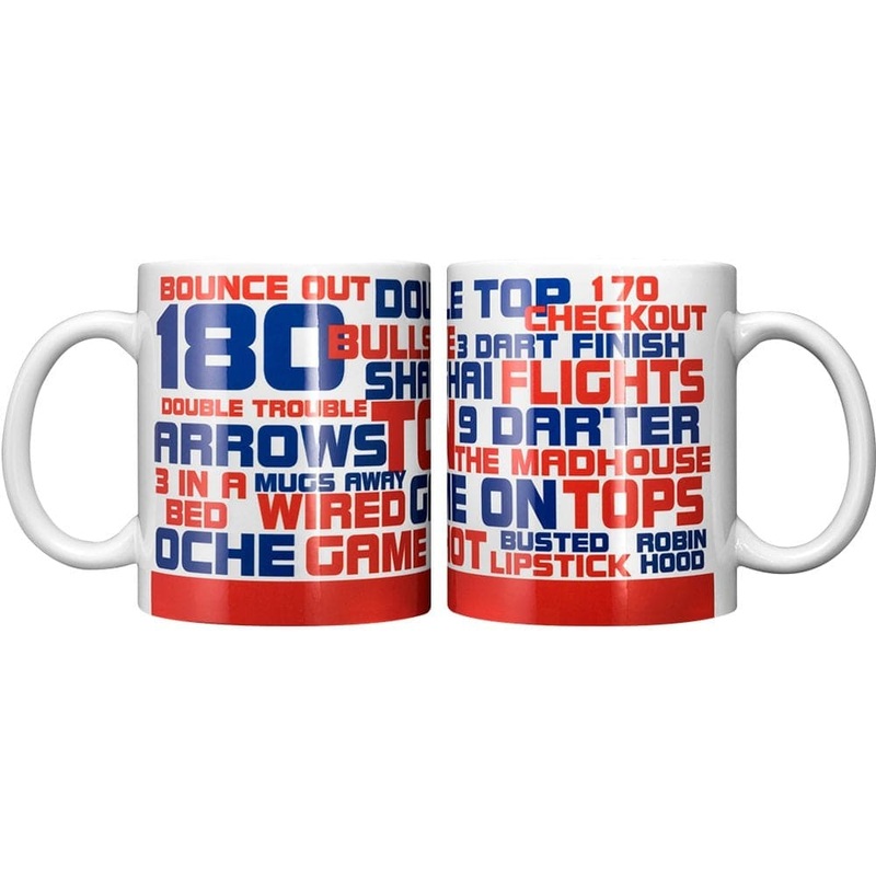Darts Mug – 11oz – Darts – Word Cloud – Popular Dart Phrases