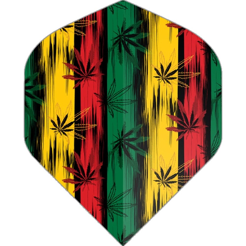 Designa Dart Flights – Motley Collection – 100 Micron – No2 – Std – Rasta – Cannabis