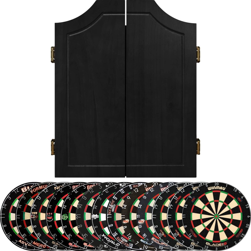 Formula Sports – Black Solid Wood Dartboard Cabinet & Dartboard Bundle – Choose Your Board Bulls NL – Advantage 501