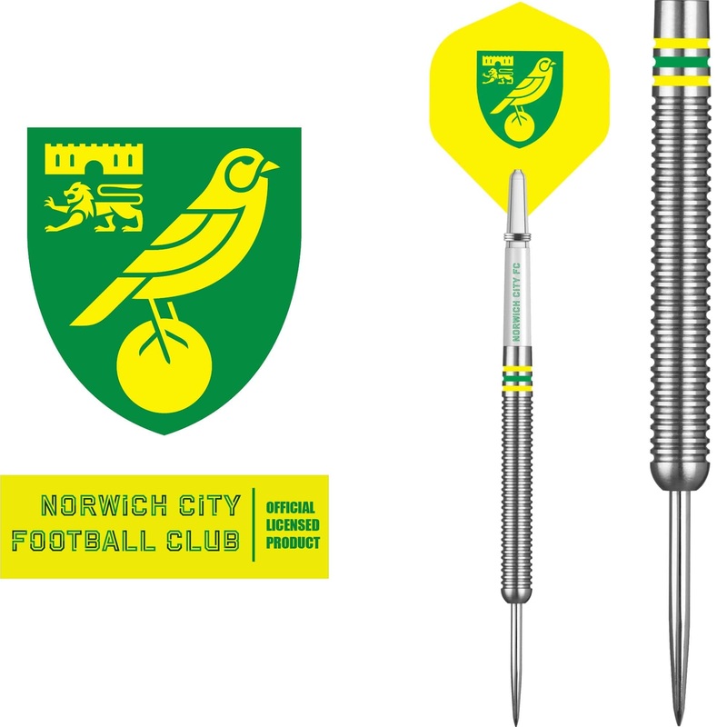 Norwich City FC – Official Licensed – The Canaries – Steel Tip Darts – Tungsten – 24g 24g