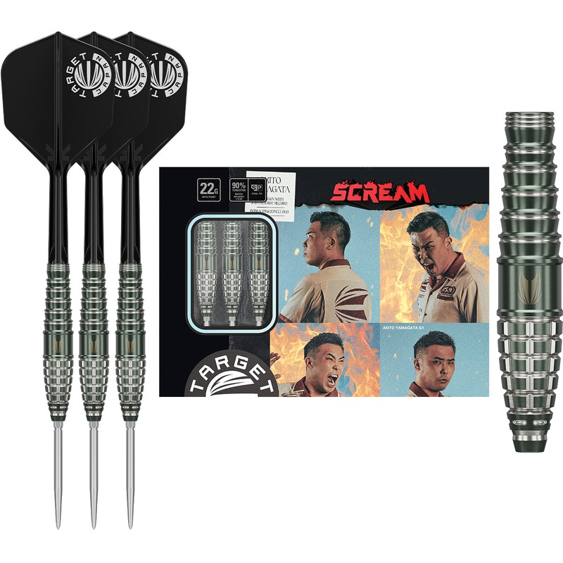 Prime Series Scream G1 90% Tungsten SP Steel Tip Darts by Target Japan 22 Gram
