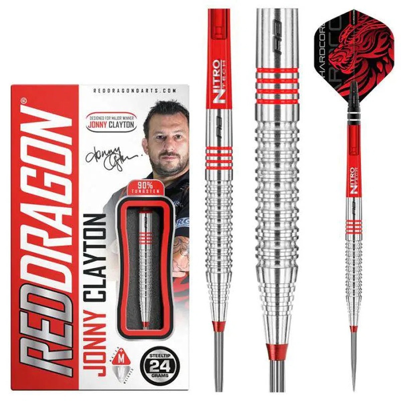 Red Dragon Jonny Clayton Original 90% Tungsten Steel Tip Darts 22 GRAM