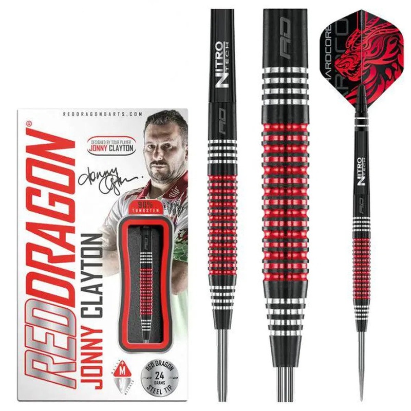 Red Dragon Jonny Clayton SE 90% Tungsten Steel Tip Darts 22 GRAM
