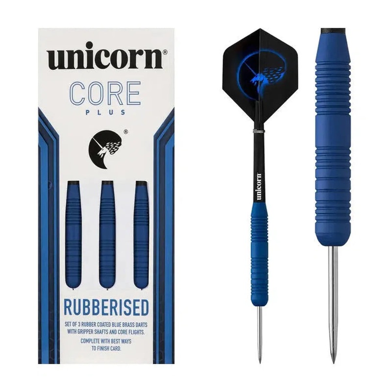 Unicorn Core Plus Rubberised Blue Steel Tip Darts 21 GRAM