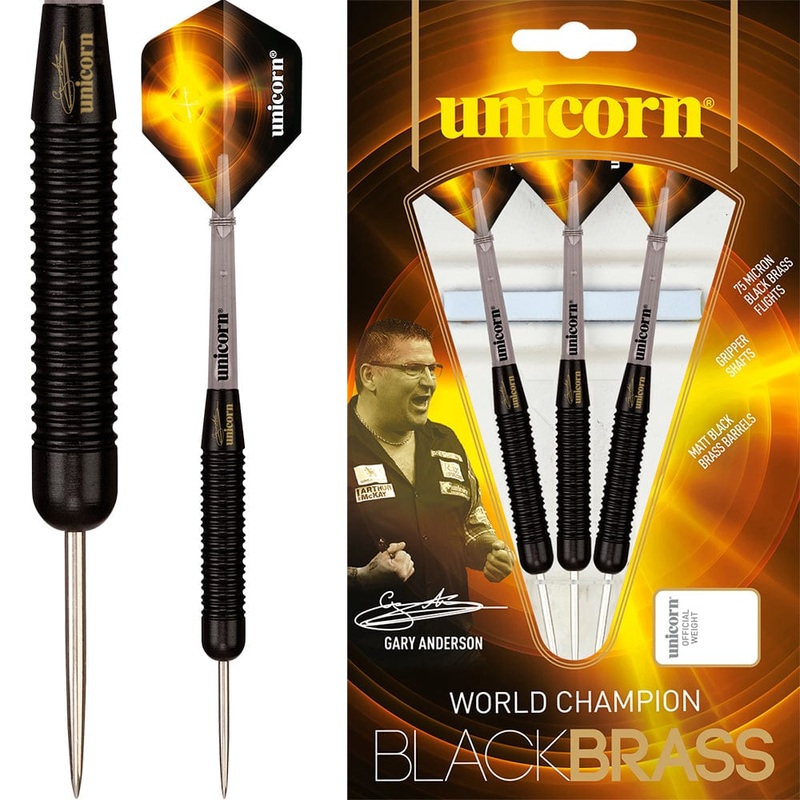 Unicorn WC Black Brass – Steel Tip – GA1 – Gary Anderson – Black 23g
