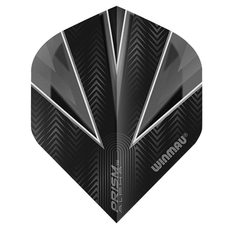 Winmau Prism Alpha Translucent Clear Dart Flights Standard Black/Clear