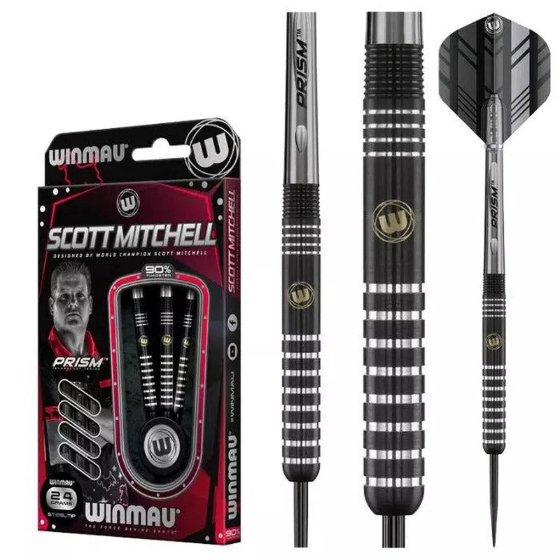 Winmau Scott Mitchell 90% Tungsten Steel Tip Darts 22 GRAM