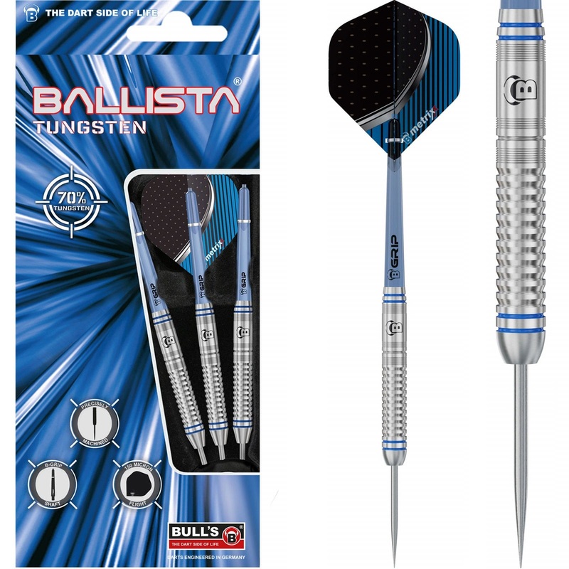 BULL’S Ballista B1 Darts – Steel Tip – 70% Tungsten – Blue 21g