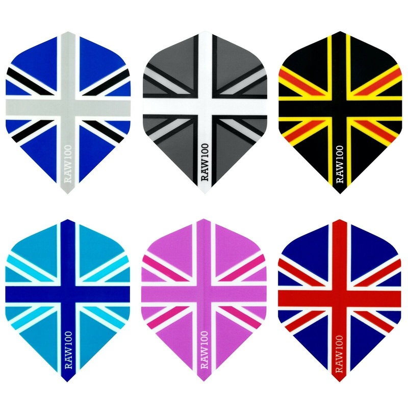 *Dart Flights – Raw 100 – 100 Micron – Std – Union Jack Black Blue