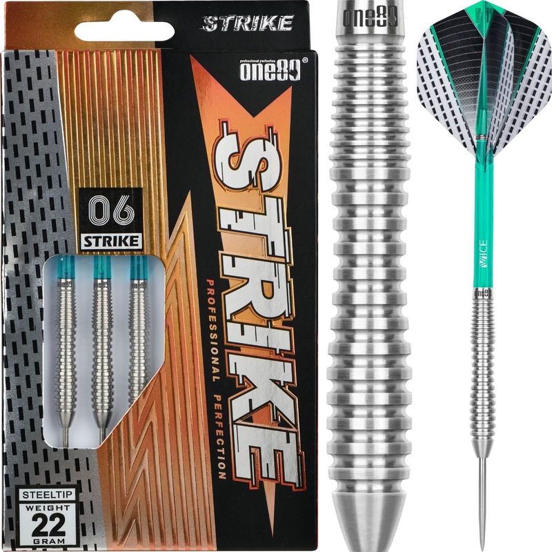 One80 – Strike 06 Darts – Steel Tip – 80% Tungsten – 22g 24g 22 grams