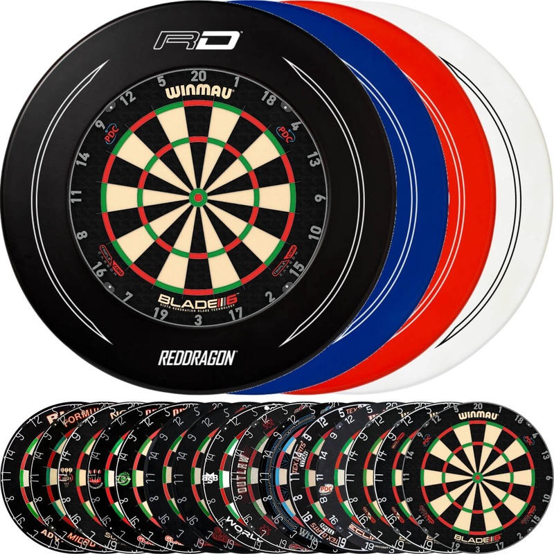Red Dragon – Printed Dartboard Surround & Dartboard Bundle – Choose Your Board Black Bulls NL – Advantage 501