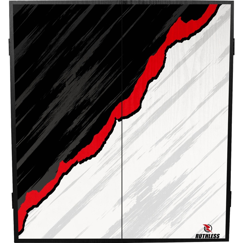 Ruthless Dartboard Cabinet – Square Design – RipTorn – Black & Grey