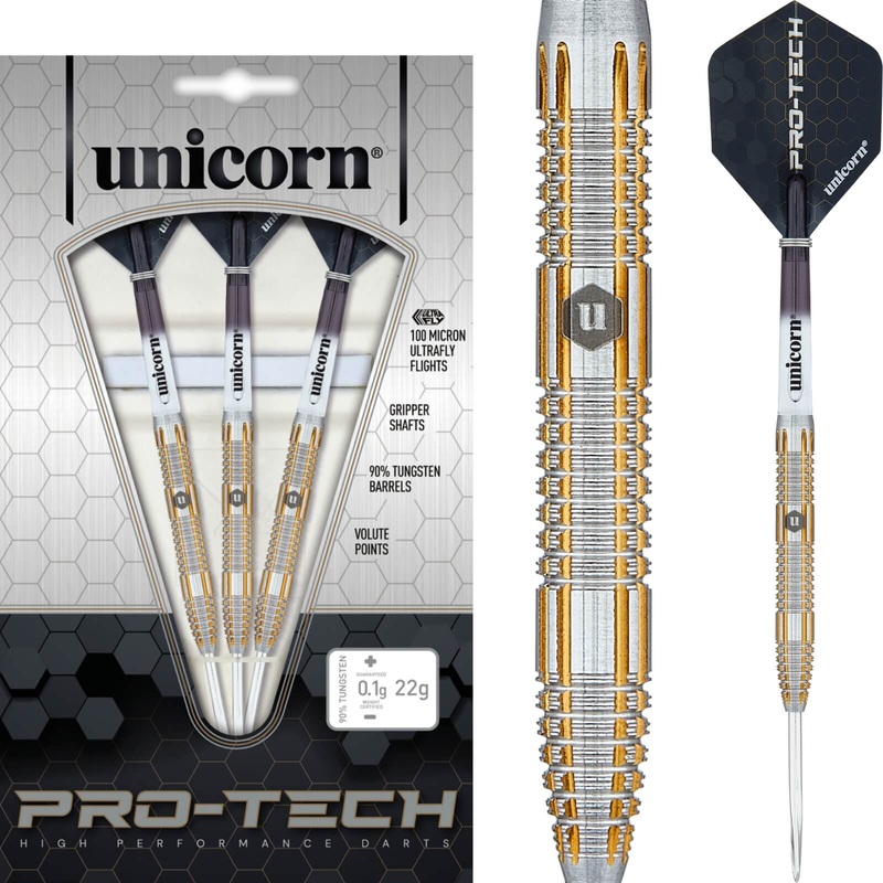 Unicorn – Pro-Tech Style 4 Darts – Steel Tip – 90% Tungsten – 20g 22g 24g 20 grams