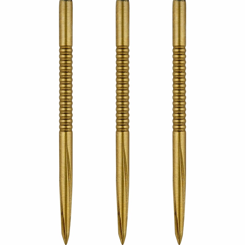 *Unicorn Volute Dart Points – Steel Tip – Micro Shark Fin – Gold 42mm