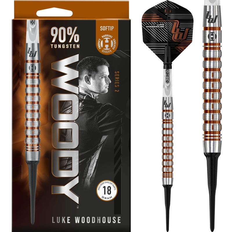 Harrows Luke Woodhouse Darts – Woody – Soft Tip – 90% Tungsten – Series 2 – 18g