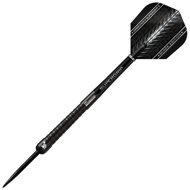 Harrows Supergrip Black Edition Steel Tip Darts – 21gm