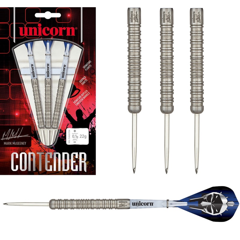Mark McGeeney Contender 90% Tungsten Steel Tip Darts by Unicorn 22 Gram