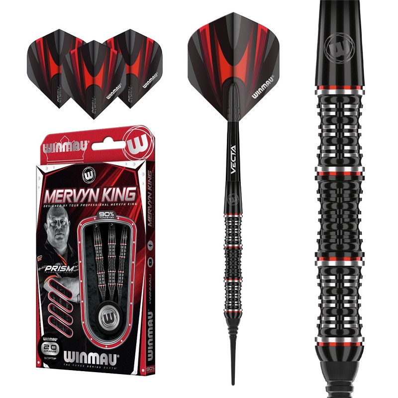 Mervyn King Special Edition 90% Tungsten Soft Tip Darts by Winmau 20 Gram