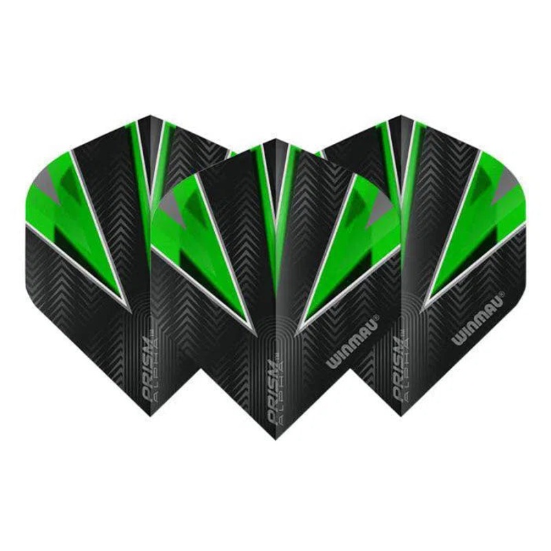 Winmau Prism Alpha Extra Thick Standard Black & Green Flights