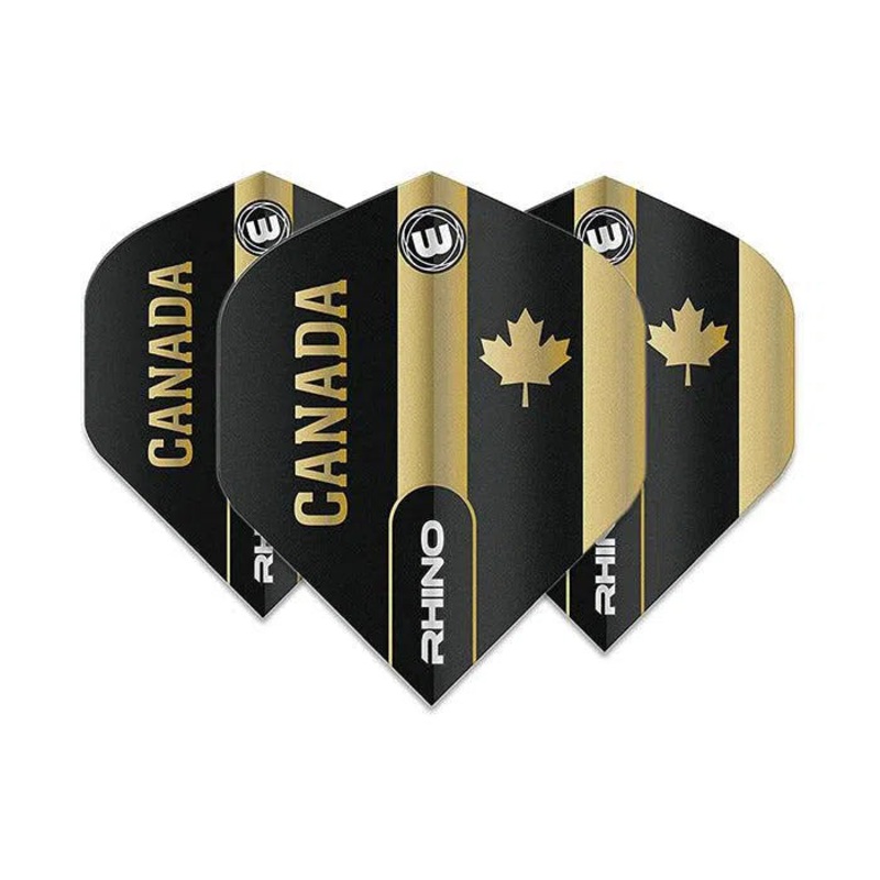 Winmau Rhino Extra Thick Standard “Canada” Black & Gold Flights