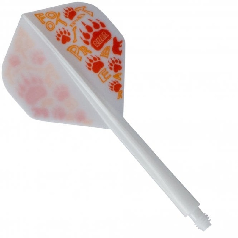 *Condor AXE Dart Flights – Standard – Footprint Bear – White & Orange Long