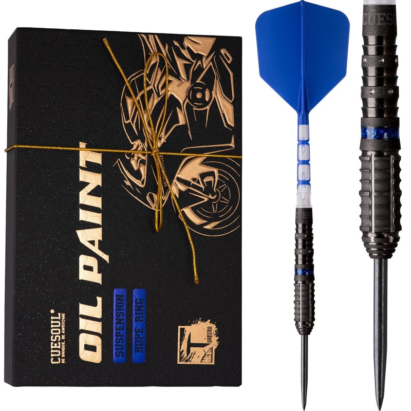 Cuesoul Motorcycle Darts – Steel Tip Tungsten – Suspension – Hope Ring – Blue 24g