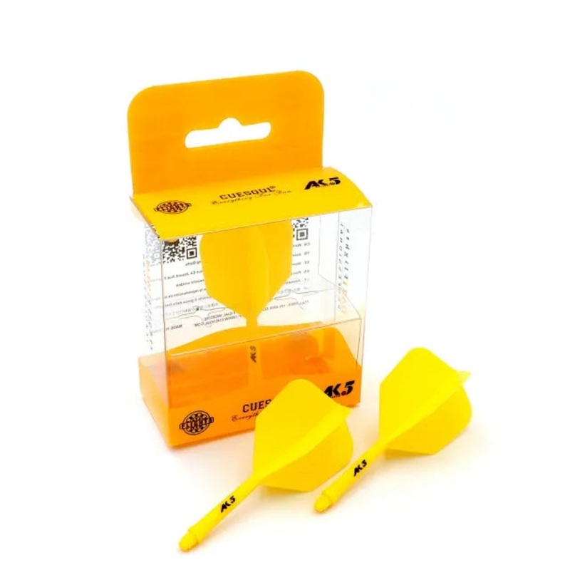 CUESOUL ROST AK5 Integrated Dart Shaft & Flight – Big Wing Shape – Short – Yellow Yellow Short (21mm in length excluding thread) Big Wing