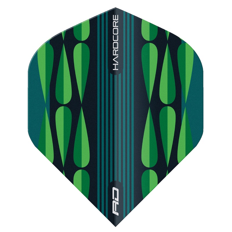 Hardcore Radical Green Teardrop Standard Dart Flights by Red Dragon