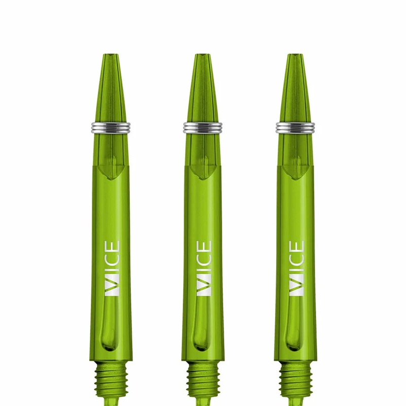 One80 Proplast Vice Dart Shafts – Transparent Green – In Between Polycarbonate In Between (41mm in length excluding thread) Transparent Green
