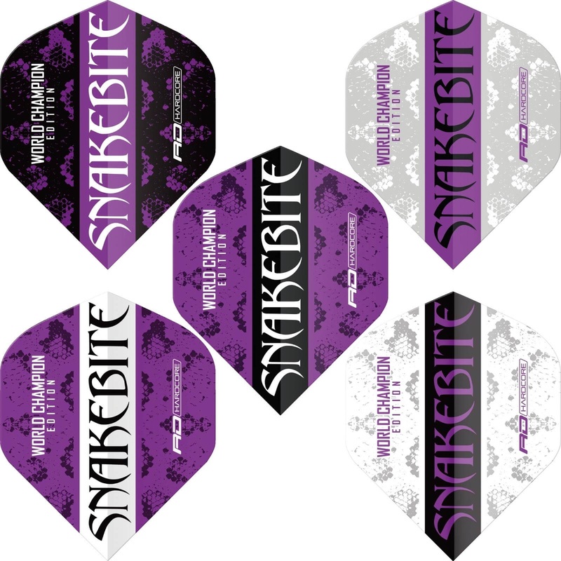 Red Dragon – Peter Wright World Champion Edition – Big Wing Dart Flights Black and Purple