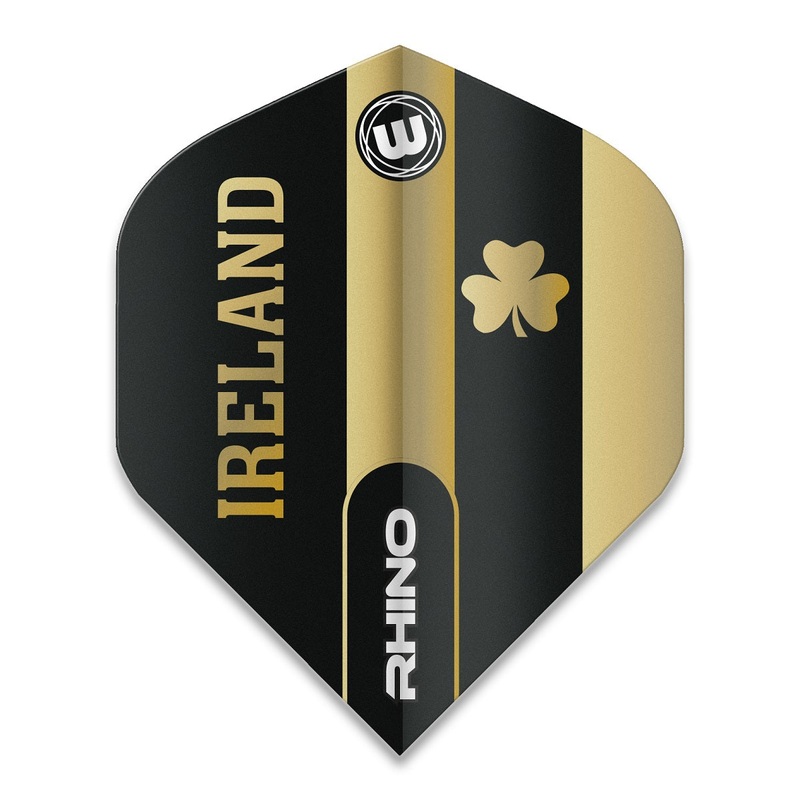 Winmau Rhino Extra Thick Standard Ireland Eire Dart Flights 100 Micron 6905-203 Black / Gold