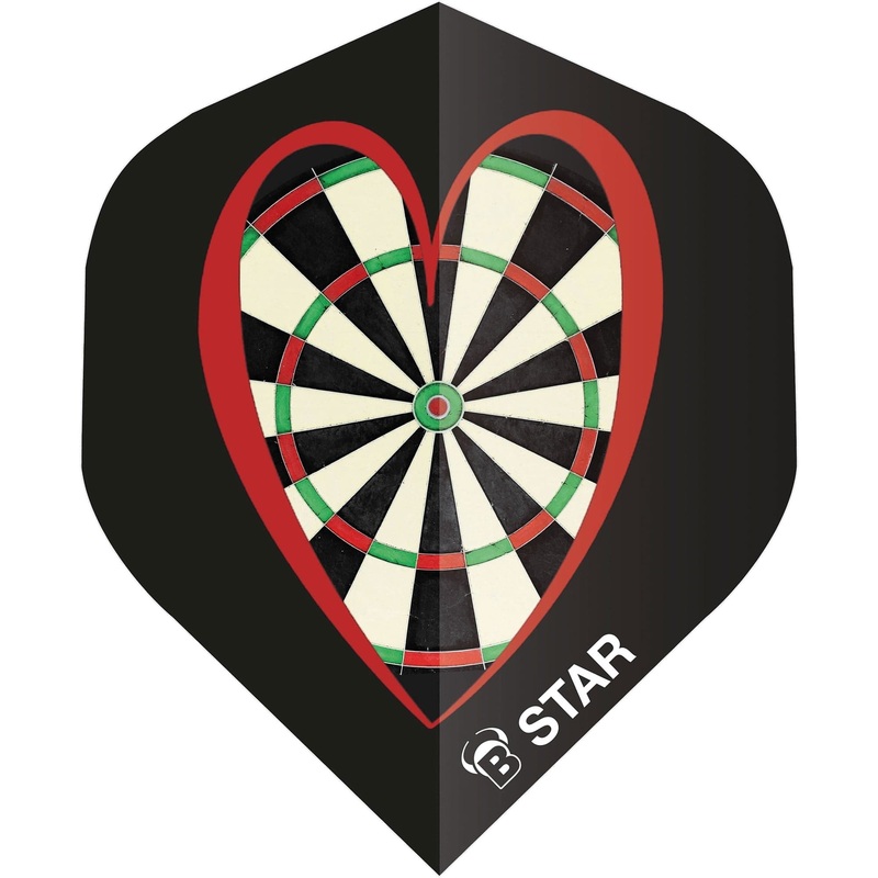 *BULL’S B-Star Dart Flights – 100 Micron – A-Std – Dartboard Heart