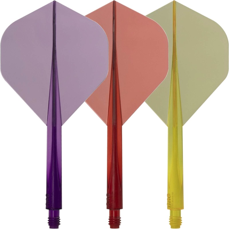 Condor – Axe Standard Transparent Colour – Big Wing Dart Flights – Integrated Flight & Shaft System Short (21.5mm) Purple
