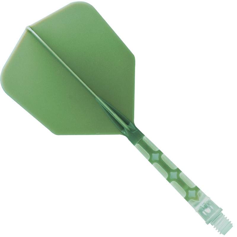 Cuesoul Rost T19 Integrated Dart Shaft and Flights – Big Wing – Clear with Green Flight Long