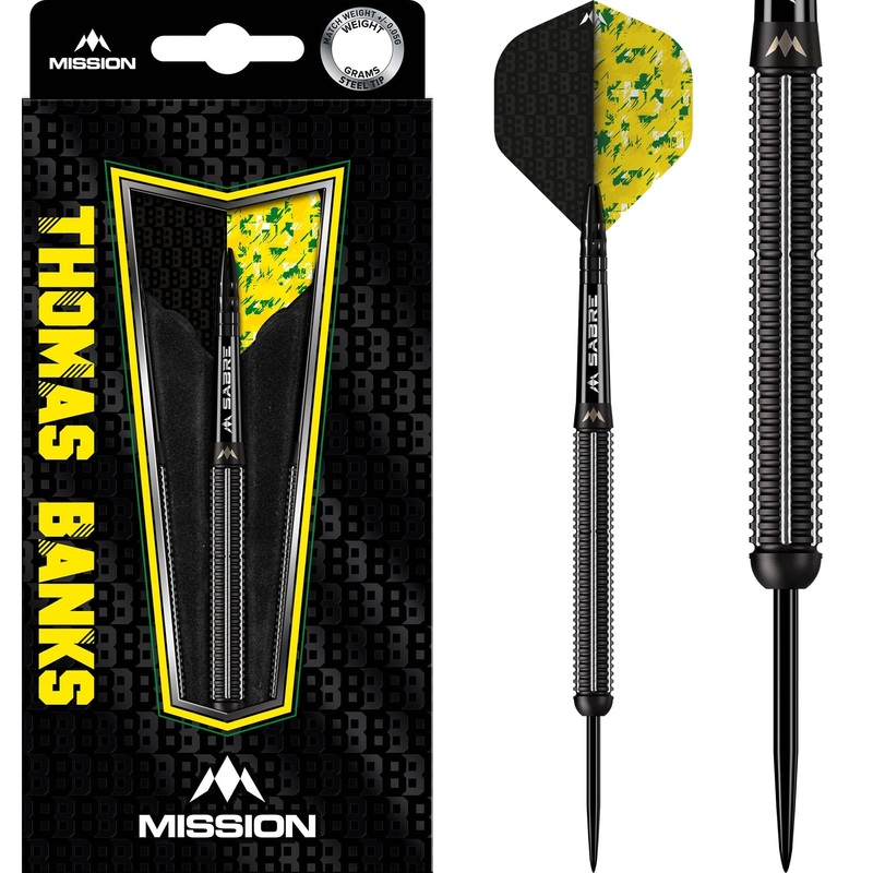 Mission Thomas Banks Darts – Steel Tip – 90% Tungsten – Black PVD 22g