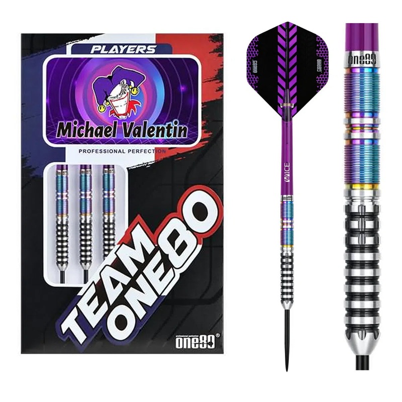 One80 Michael Valentin Signature 90% Tungsten Steel Tip Darts 19 GRAM