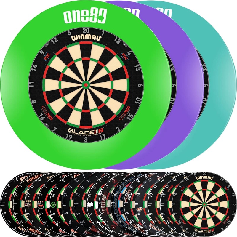One80 – Printed Dartboard Surround & Dartboard Bundle – Choose Your Board Green Bulls NL – Advantage 501