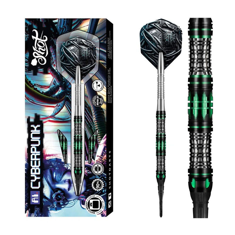 Shot AI Cyberpunk 90% Tungsten Soft Tip Darts 20 GRAM