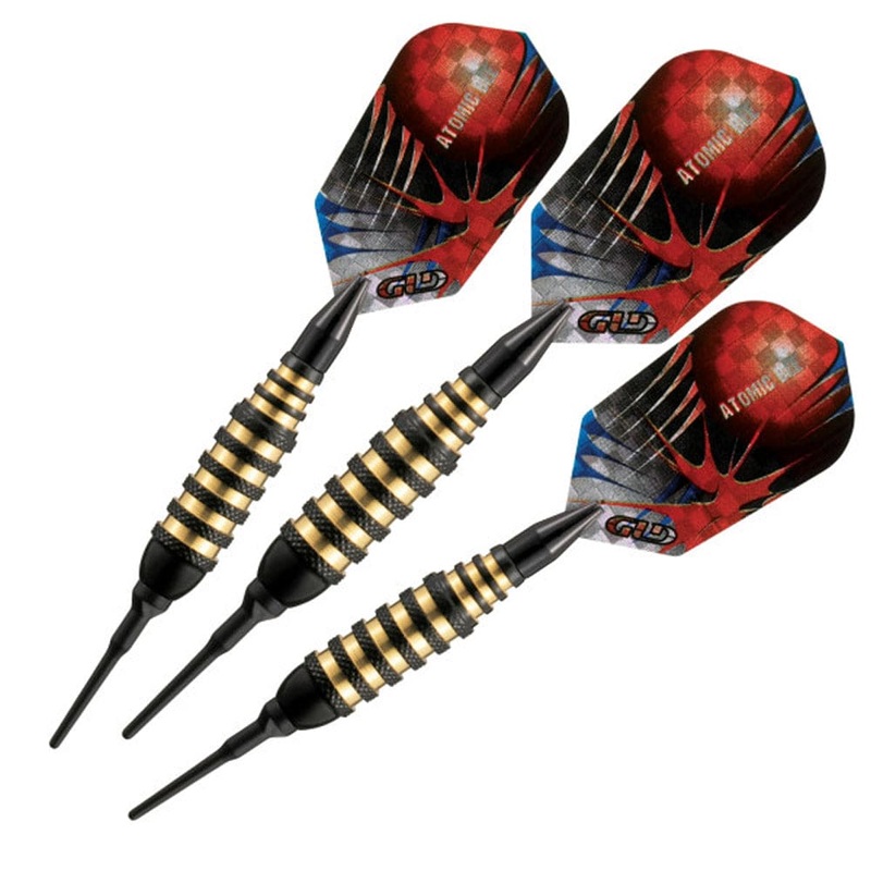 Viper Atomic Bee Darts – Soft Tip – Coated Alloy – Coloured Rings – Black 16g