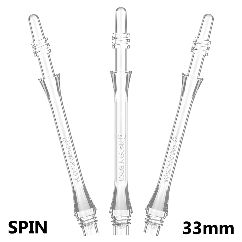 8 Flight Slim Spin Shafts Clear Medium – 33mm