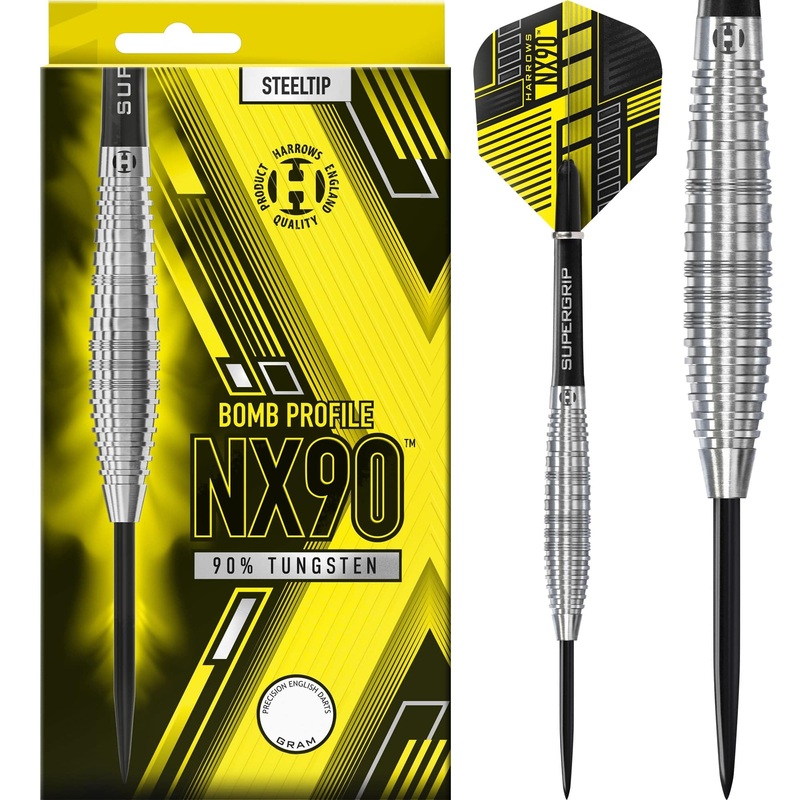 Harrows NX90 Darts – Steel Tip – 90% Tungsten – Bomb 21g