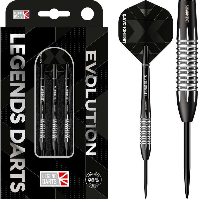 *Legend Darts – Steel Tip – Revolution Series – B03 – Black – Milled Bomb 22g