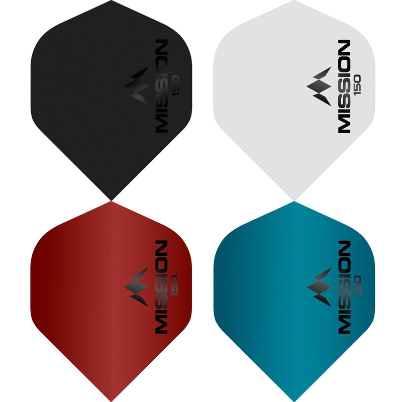 Mission Logo 150 Dart Flights – 150 Micron – No2 – Std – Matt Black