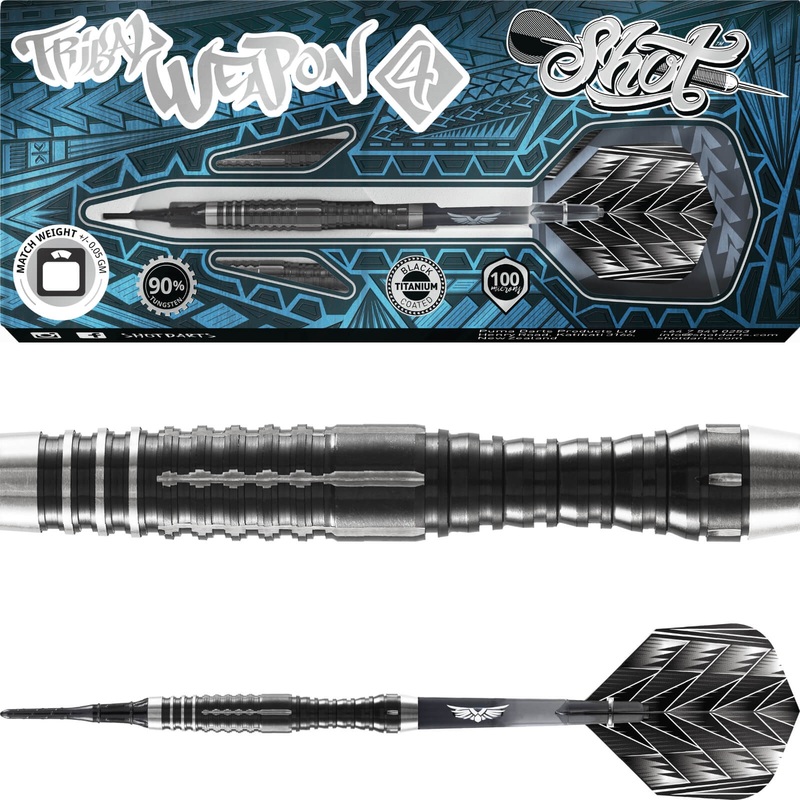Shot – Tribal Weapon 4 Darts – Soft Tip – 90% Tungsten – 18g 20g 18 grams