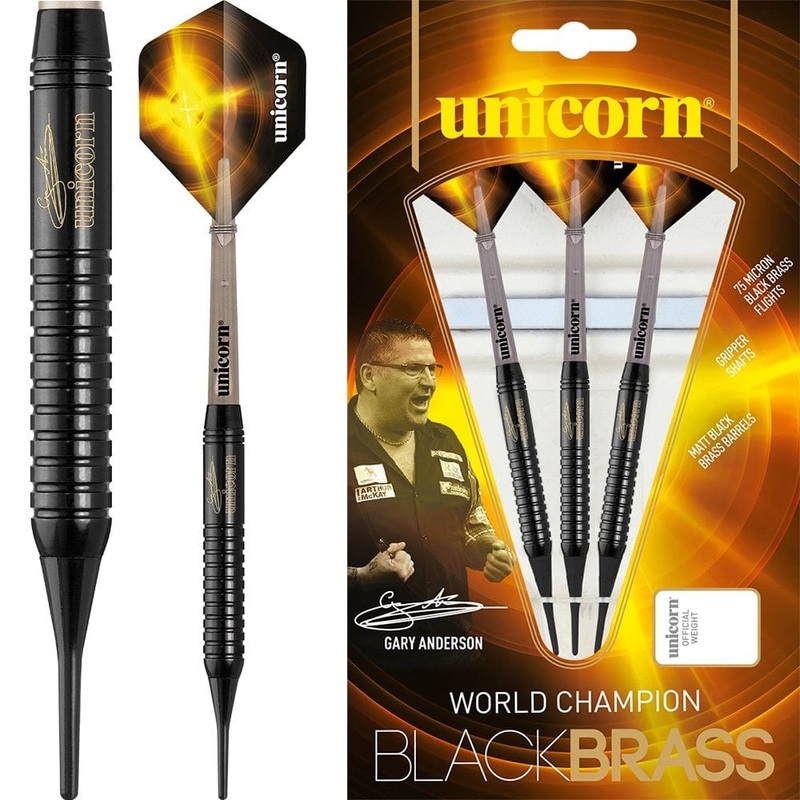 *Unicorn WC Black Brass – Soft Tip – GA2 – Gary Anderson – Black 17g
