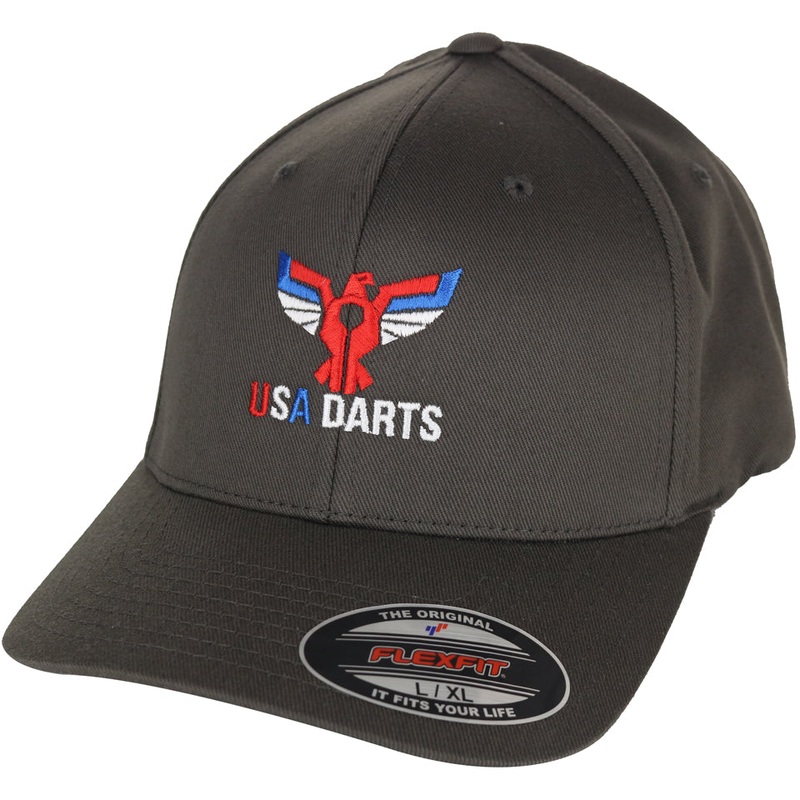 USA Darts Flexfit 6277 Wooly Combed Hat – Charcoal Gray L/XL